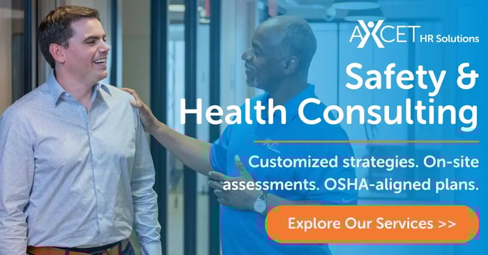Workplace safety consulting services led by Axcet’s credentialed experts